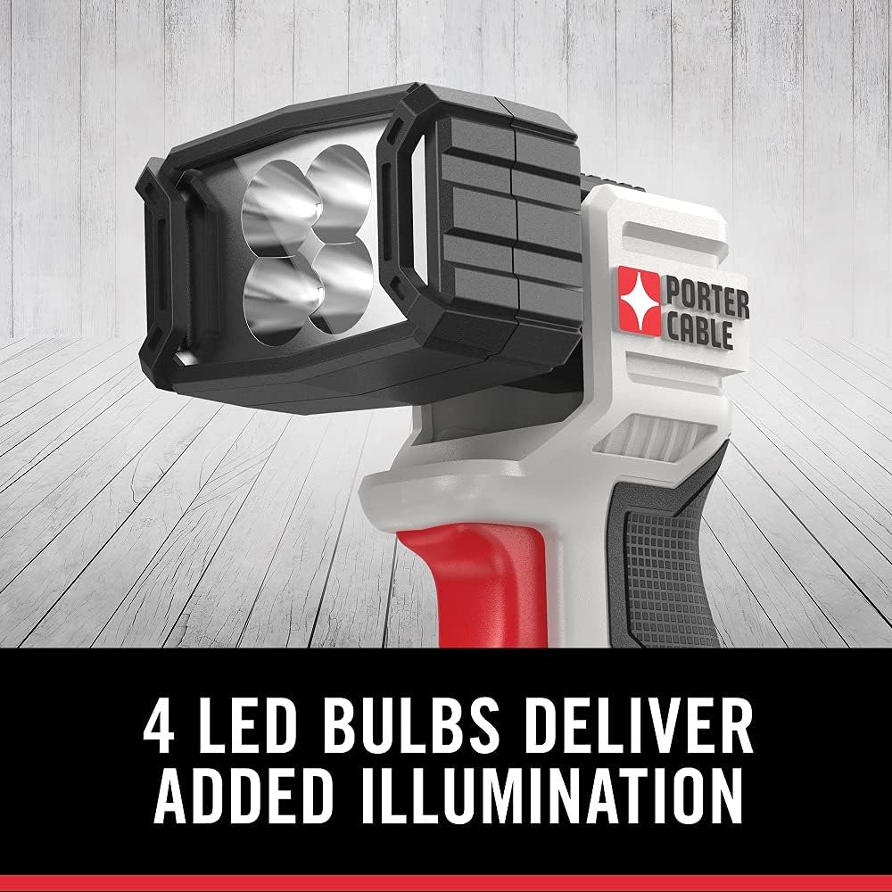 PORTER-CABLE 20V MAX LED Work Light, Black, 7.34 Inch.