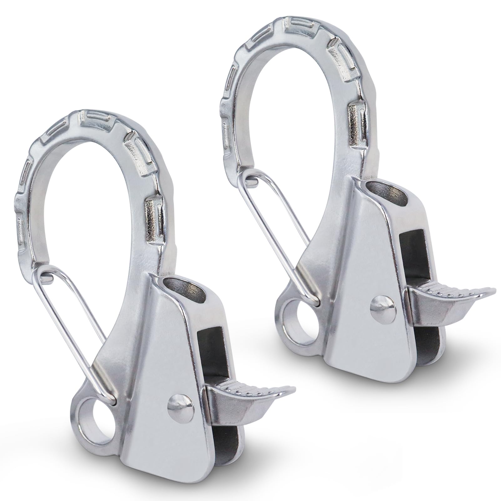 Stainless Steel Boat Fender Clips Quick Release Clips Boat Bumper Buoy Holders for Rail, Clamp on 3/8" – 5/8" Rope for Fastening Fender Lines, Ideal for Docking