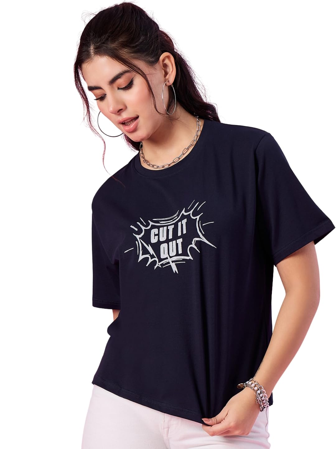 cupid Printed Cotton Boxy Fit T-Shirt for Women, Cotton for Summers, Trending Street Style Half Sleeves T-Shirt with Round Neck and Features a Baggy Fit-picture-33