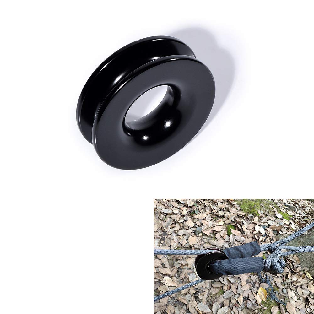 Astra Depot USA, AstraDepot Winch Recovery Accessory Snatch Ring 41000lbs T6 6061 Aluminum for 38inch 12inch Soft Shackles Towing Straps Tree Strap ATV UTV Truck 4WD Off-Road (2pcs, Black)
