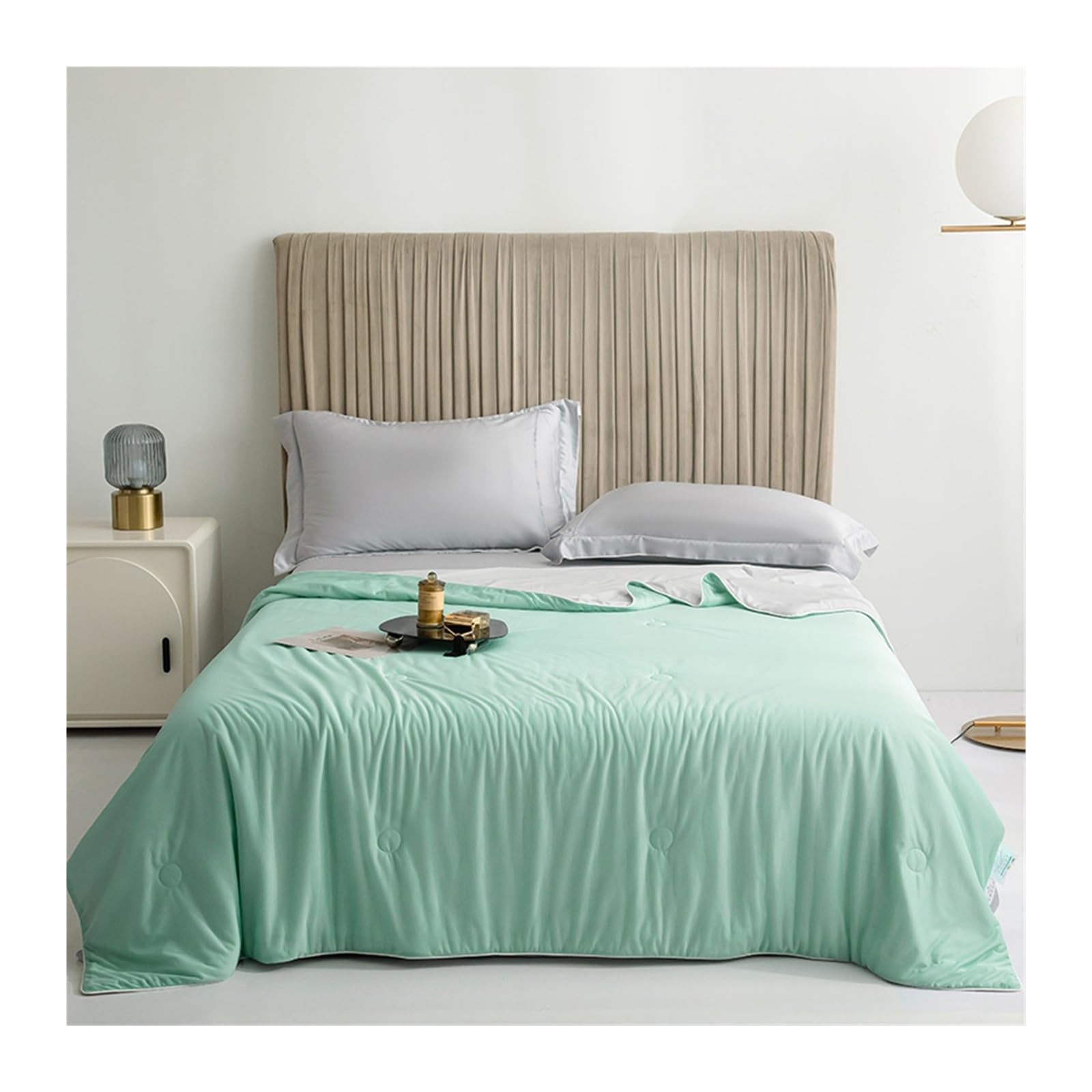 EBzvblxm Cooling Blanket for Summer, Cooling Blanket Multicolor Multiple Sizes Double Sided Summer Quilt(Light Green,200x200cm)