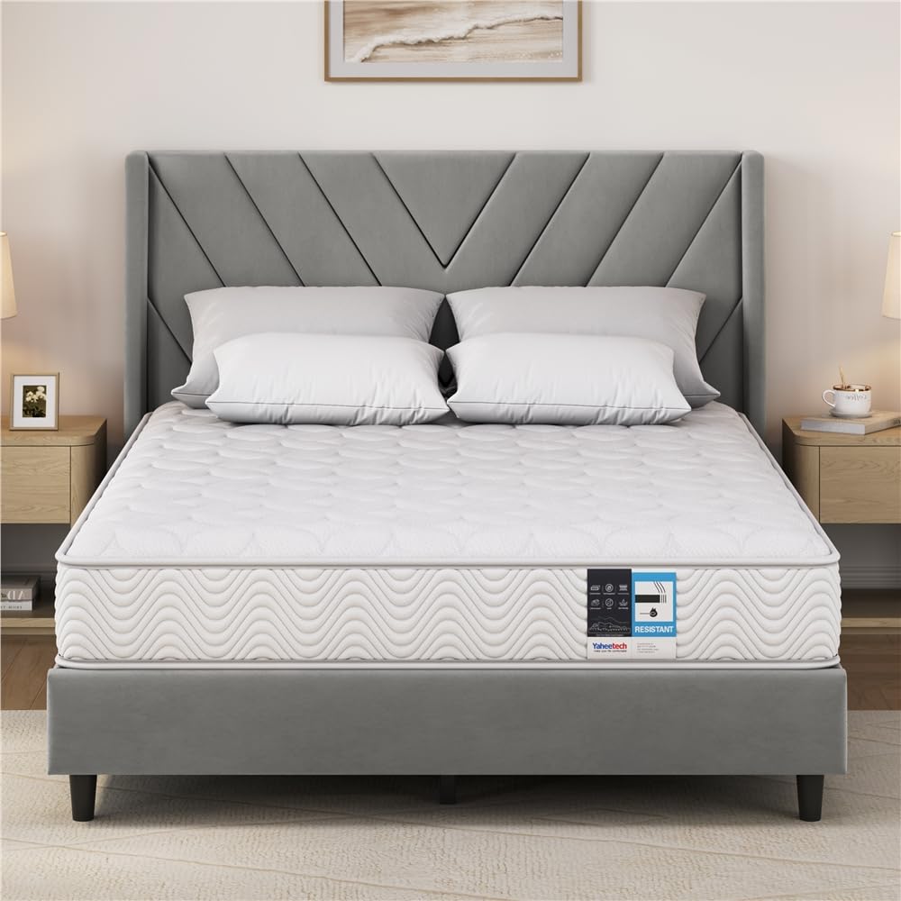 Yaheetech Materasso Matrimoniale 140 x 200 cm Altezza 23 cm | Molle Insacchettate, 7 Zone Supporto Media Rigidità H3, Traspirante Ergonomico, Imballato Sottovuoto Arrotolato, Bianco