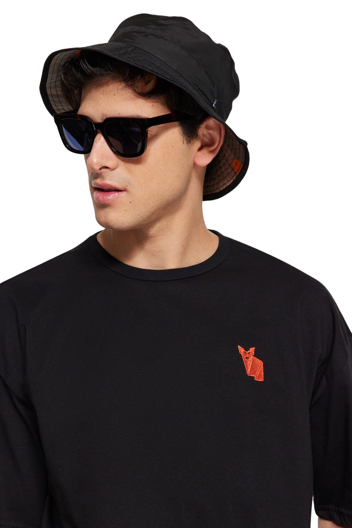 Trendyol Herren Oversize Basic Rundhals Knit T-Shirt Hemd, Schwarz, M