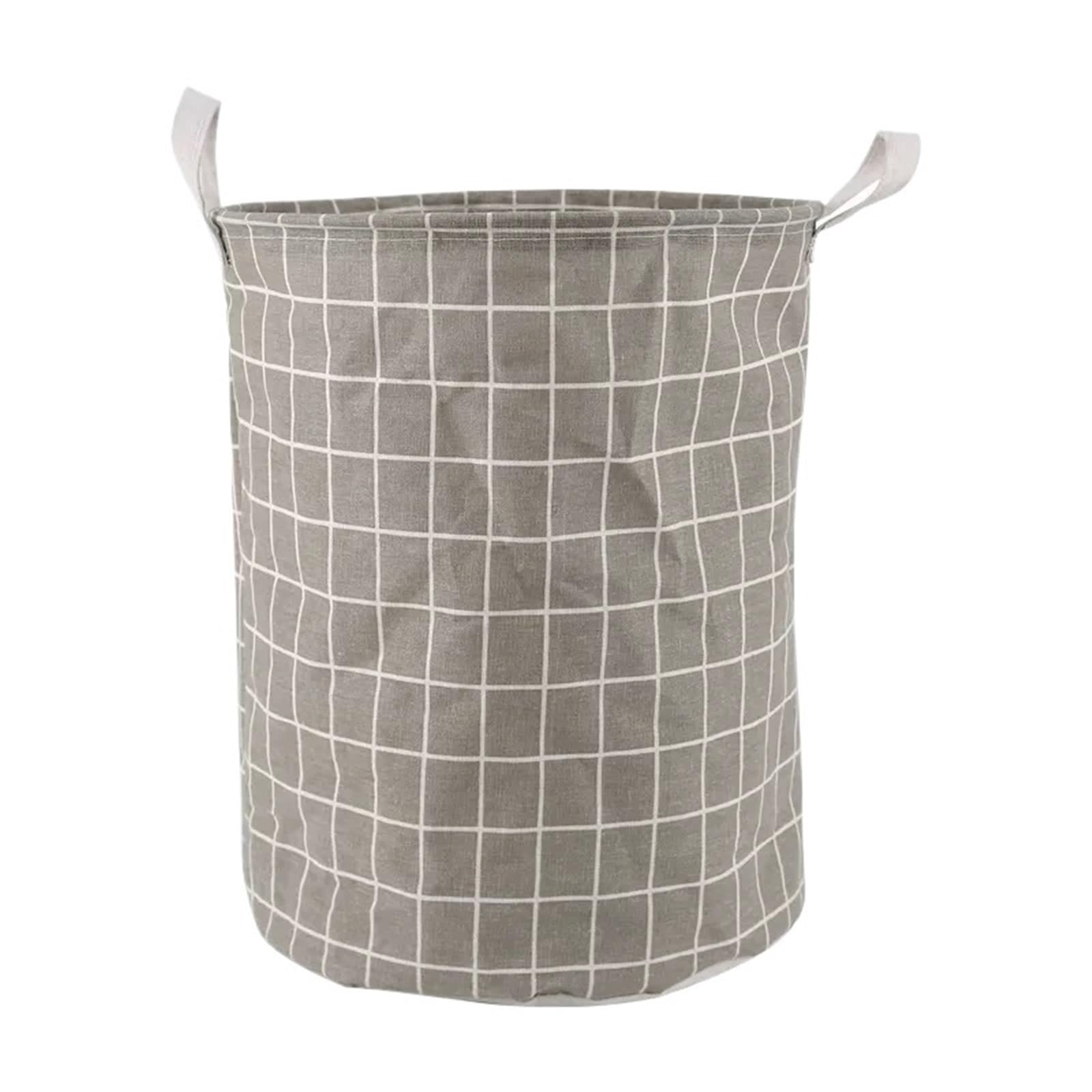 Large Capacity Foldable Laundry Hamper Home Clothes Toys Storage Basket Cotton Linen Waterproof Organizer Bucket For Bedroom(Color3)