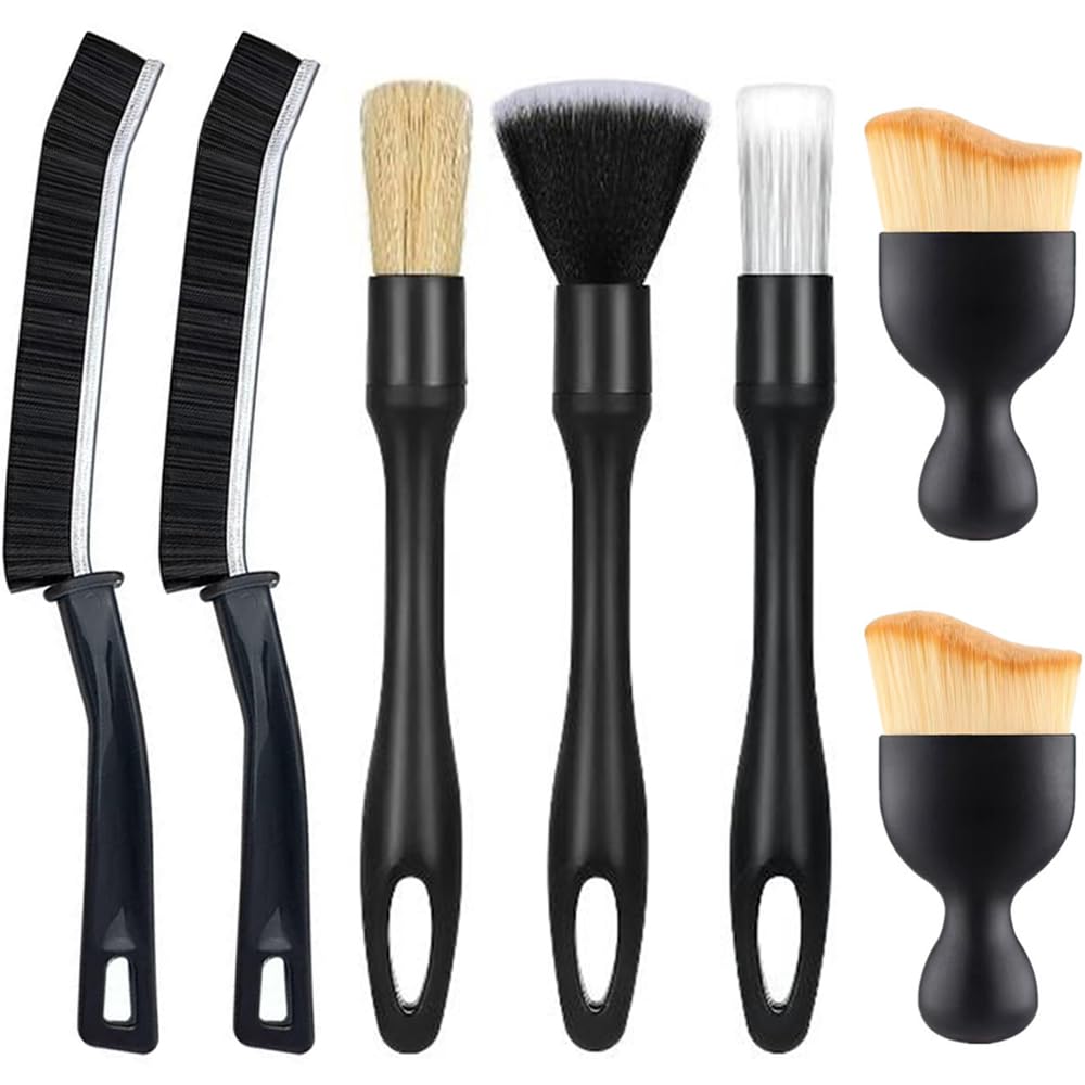 EIDANZ 7Pcs Car Detailing Brush Set – Car Interior Cleaning Brush Set, Car Brush Interior, Car Cleaning Brush Dust Removal Tool for Interior/Exterior Automotive