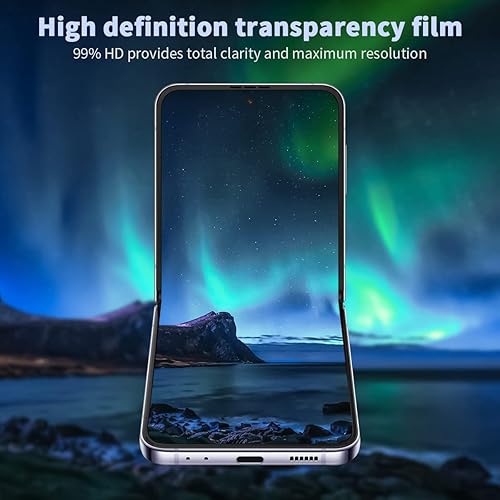 Miniatura 7 de 1 juego de 5 piezas Protector de pantalla para Galaxy Z Flip 4, exterior de cubierta completa HD + película suave de TPU interior + cubierta trasera