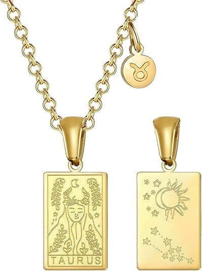 18k Gold Plated Stainless Steel Zodiac Sign Necklaces Astrology Gifts for Women Constellation Pendant Jewelry