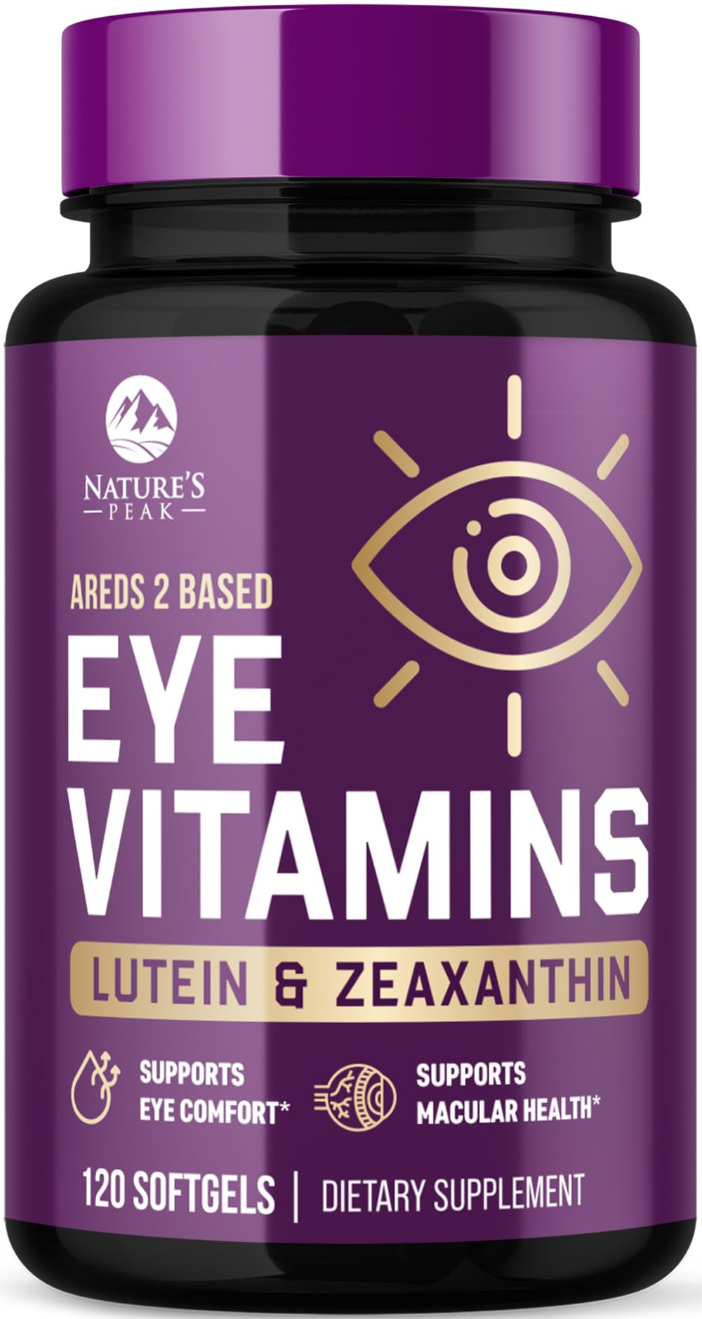 Eye Vitamins Supplements - 3x Strength Eye Health Vitamin with Lutein and Zeaxanthin - Natural Vision Macular Health Eye Support With Zinc, Vitamins C E & Minerals, Bottled in USA - 120 Capsules