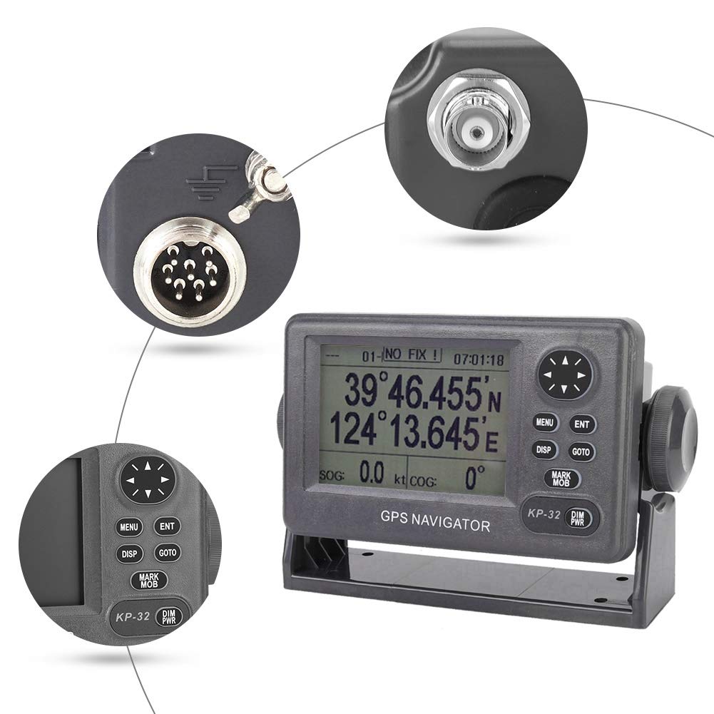 Chartplotter GPS Marino da 4,5 Pollici, Sistema di Navigazione GPS Marino Impermeabile Ricevitore SBAS Integrato e allarmi Multipli, Dispositivo di Navigazione GPS Marino Professionale