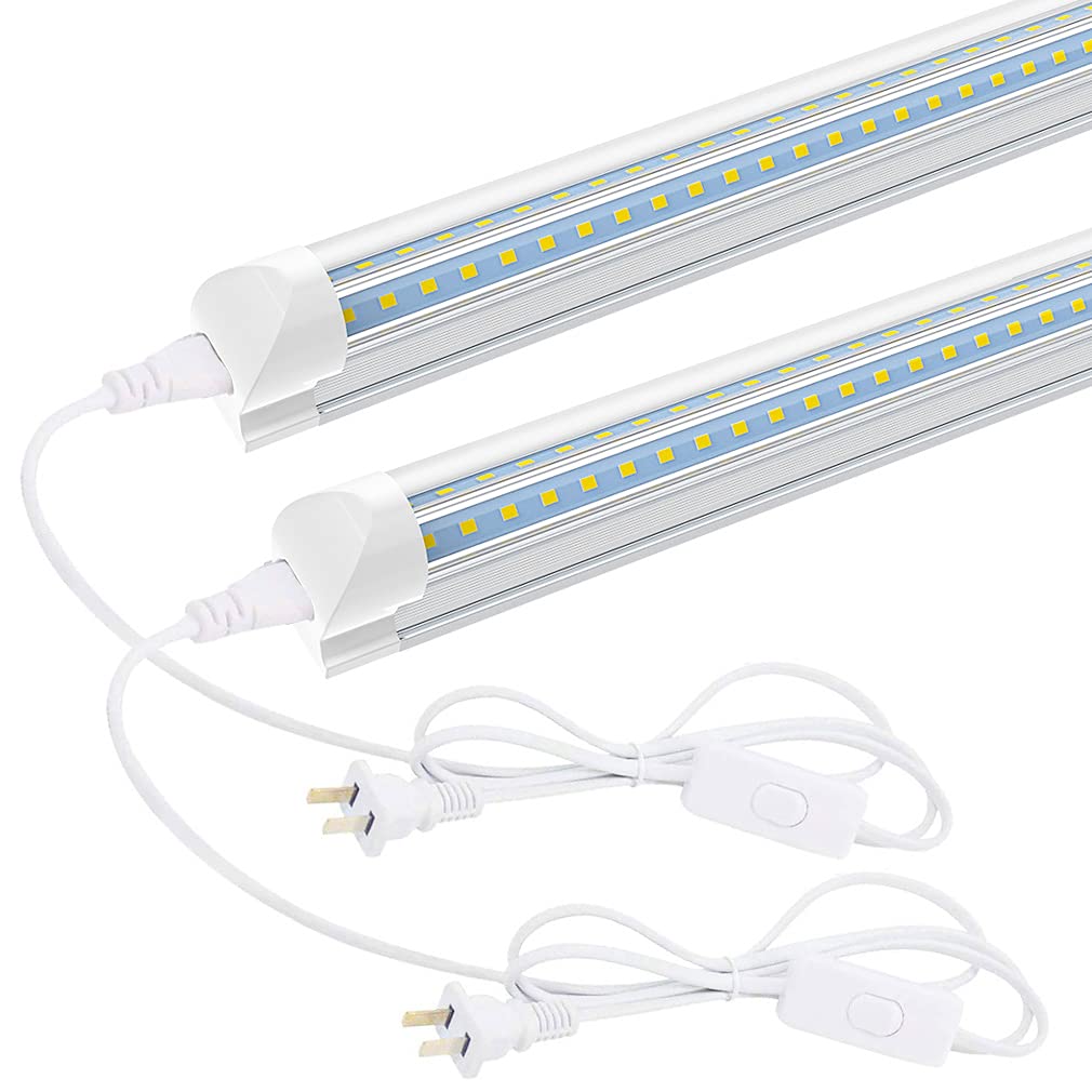 CNSUNWAY LIGHTING 2FT LED Light Fixture, 14W 1680LM T8 Integrated LED Tube, 6500K, V Shape, High Output, Linkable LED Shop Light for Kitchen, Garage, Workbench, Under Counter Lighting (2 Pack)