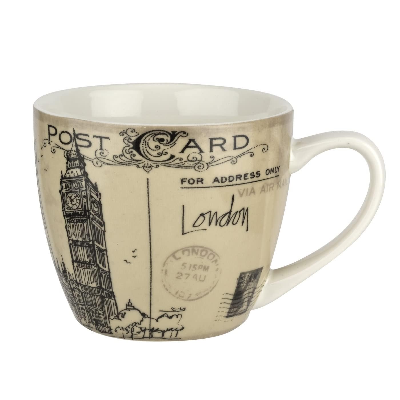 Pimpernel Global Towers Porcelain Mug 16 oz Decorative Coffee Tea Cup Featuring Architectural Landmarks from Around the World