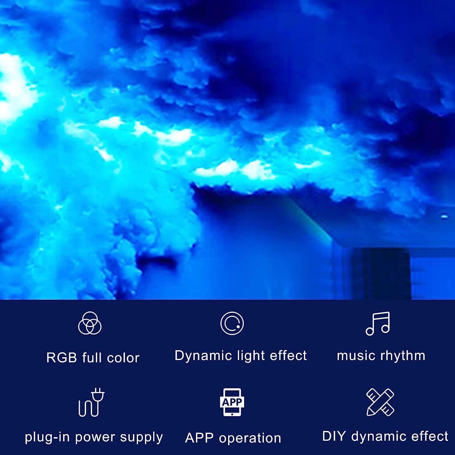 LED-Wolkenlicht, 3D-Wolken-Nachtlicht, Flauschige Decken-Wolkenlichter, RGB-Wolken-Wandleuchte mit App-Steuerung/Musiksynchronisation, Sprachsteuerung/Fernbedienung, für Gaming-Zimmer, Club,