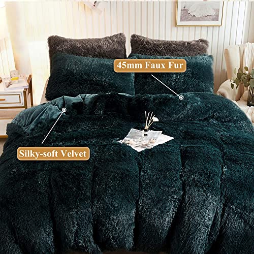 image for XeGe Plush Shaggy Duvet Cover, Luxury Ultra Soft Crystal Velvet Fuzzy 