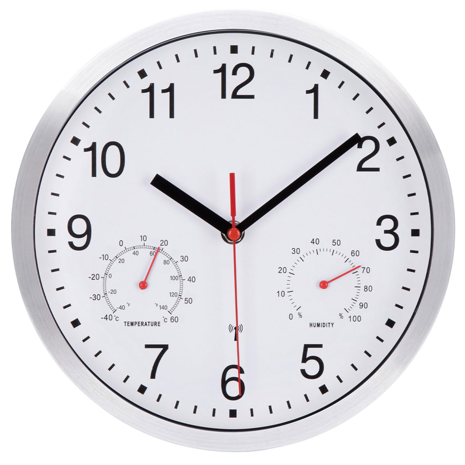 ACCSHINE Orologio da parete radiocontrollato da 25cm, senza ticchettio, silenzioso, funzionamento a batteria al quarzo, facile da leggere per camere, casa, cucina, camera da letto, ufficio, scuola