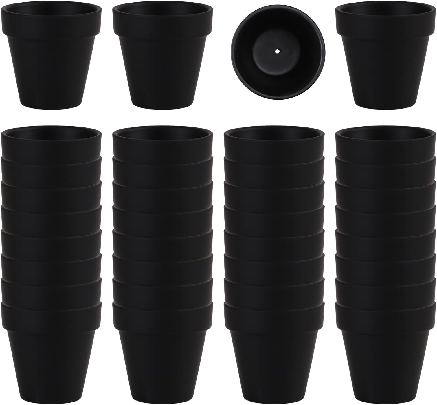 50 Pcs 1.2 inch Terracotta Pots Bulk Small Mini Clay Pots Tiny Miniature Cactus