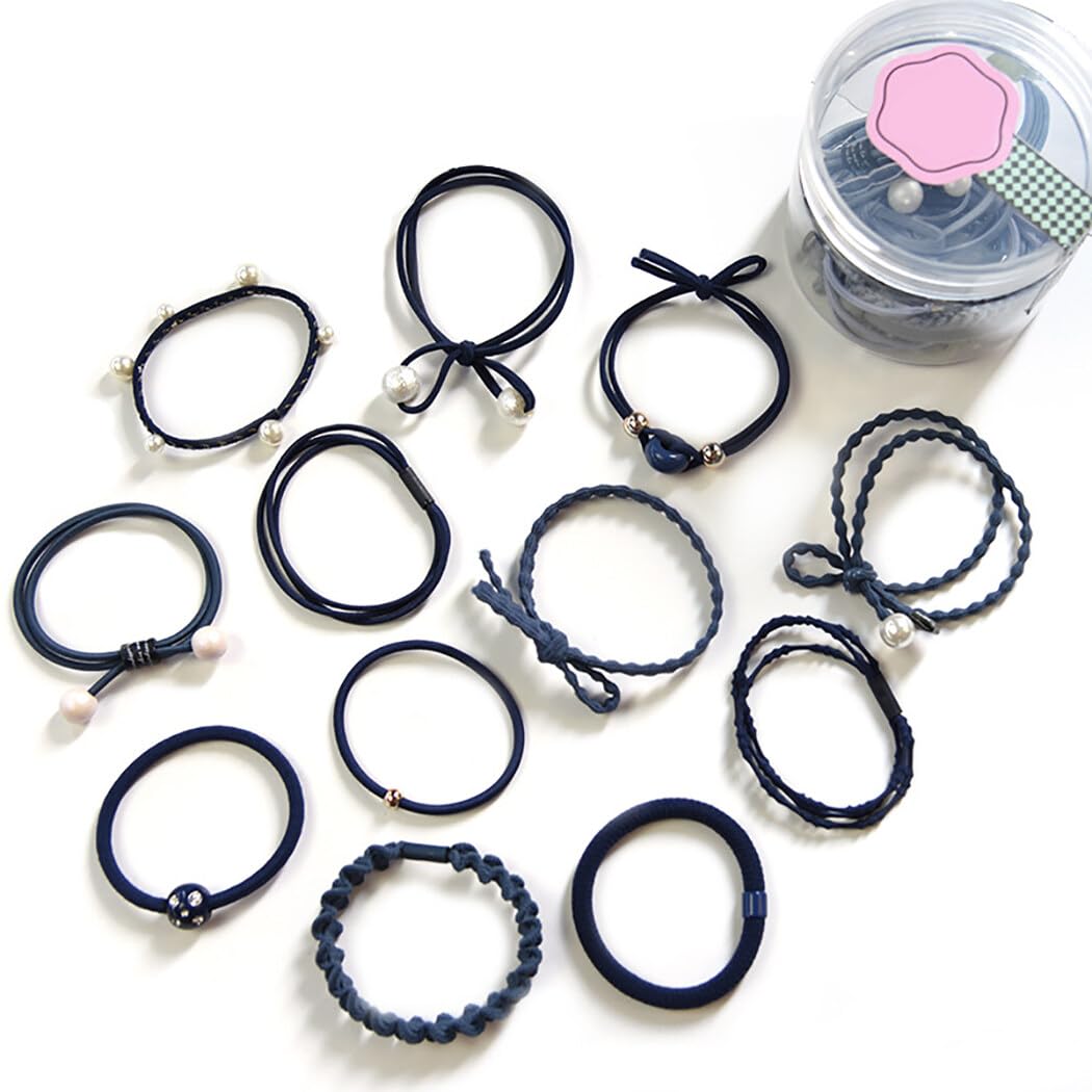 Haargummis, 12 Stück, elastisch, gemischte Stile, für Damen, passend zu allen Haarseilen