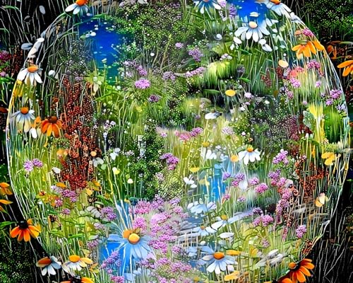 Peinture végétale sur toile Meechi cadre 50x70 pour chambre design nature zen