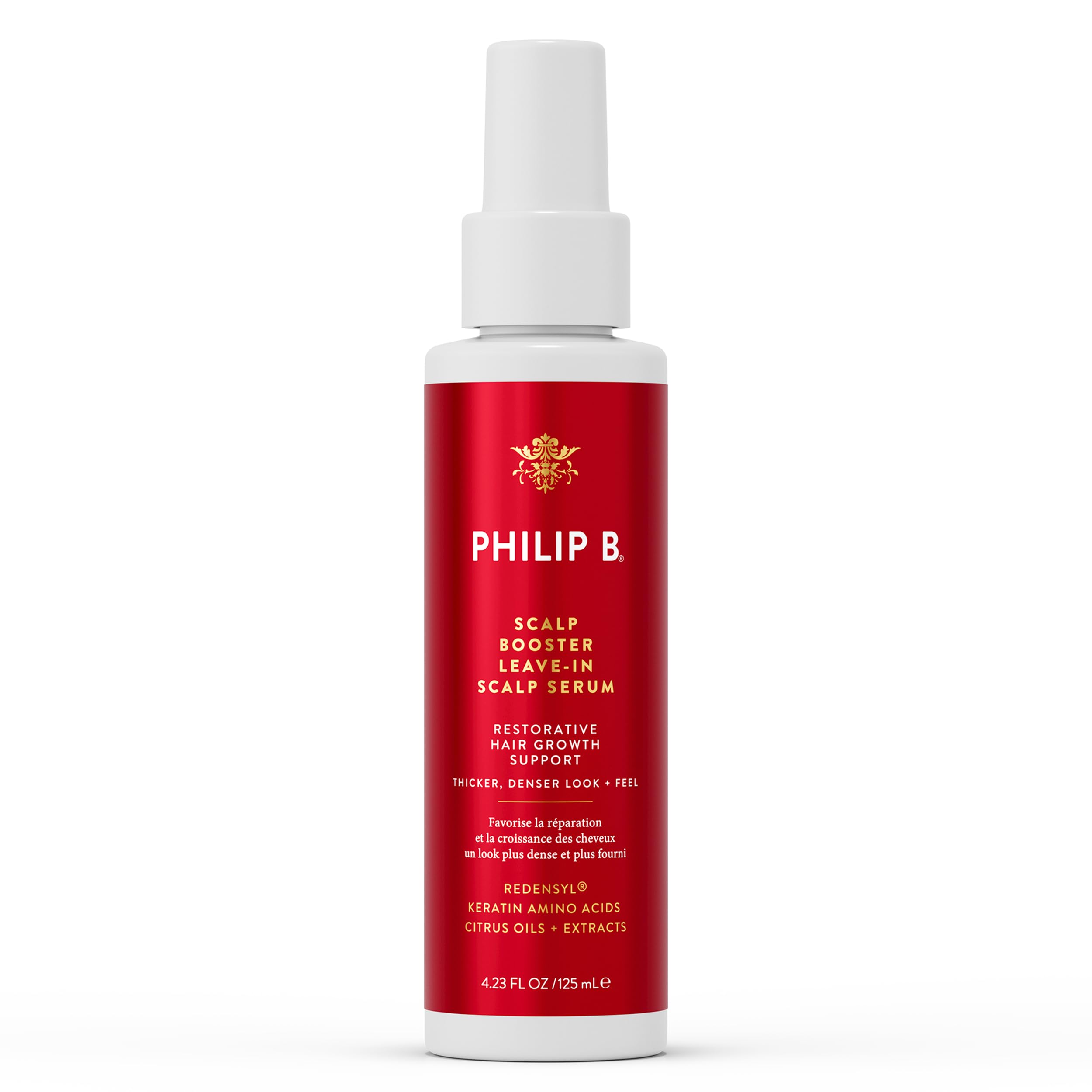 PHILIP B. Scalp Booster Leave-In Conditioner, 4.23 Oz - Scalp Treatment for Thicker, Denser Looking Hair - Made with Redensyl, Keratin Amino Acids and