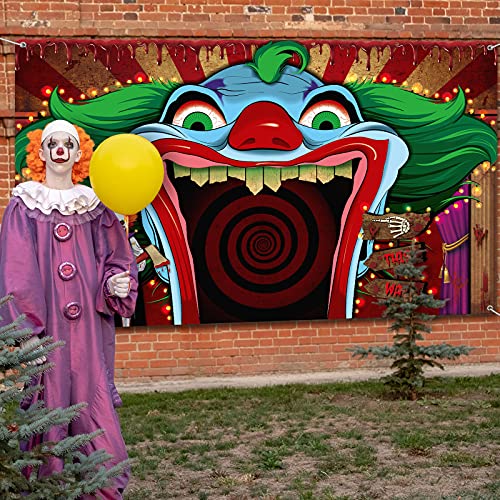 Irenare Halloween Clown Decorations Scary Carnival Backdrop,Creepy - image 6
