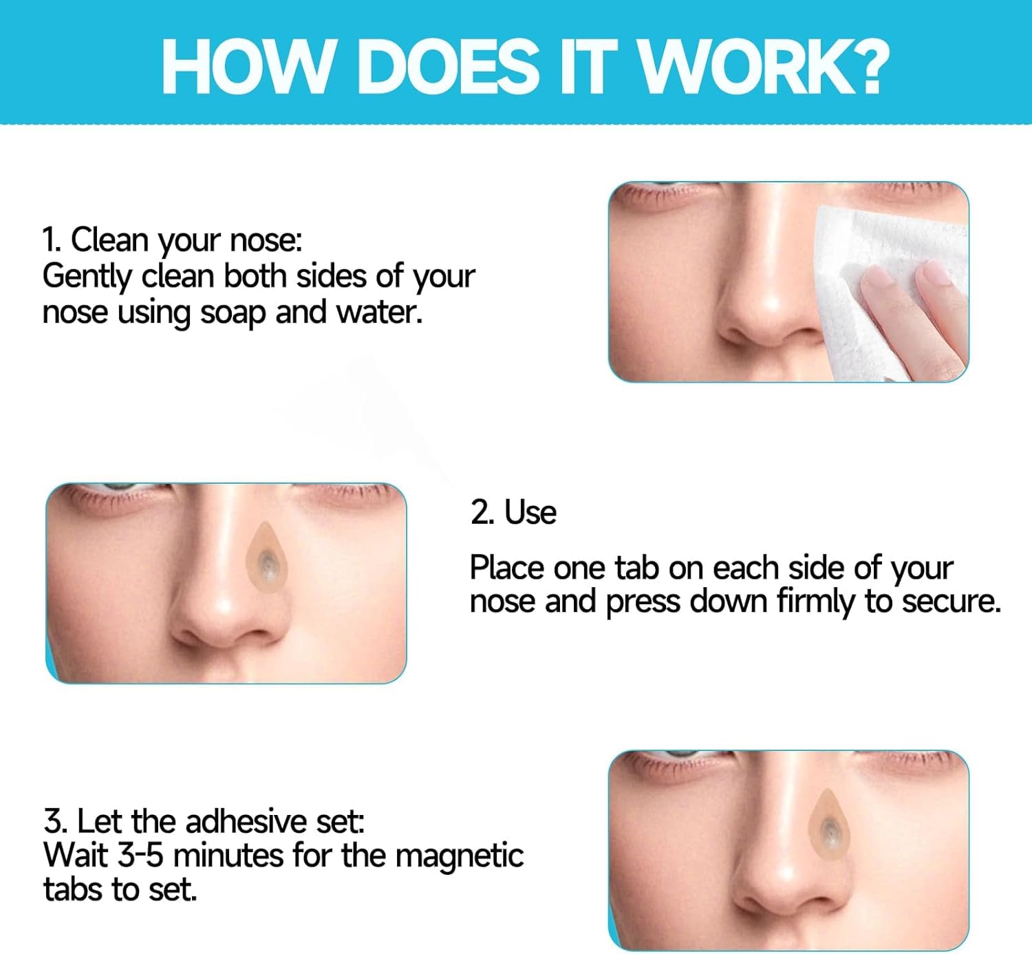 120 Pack Refill Tabs for Magnetic Nose Strip, Breathing Nasal Strips Snoring Aids for Men for Men & Women Improve Sleep Quality, Refill Anti Snoring Device Compatible with Magnetic Nasal Strips - 3