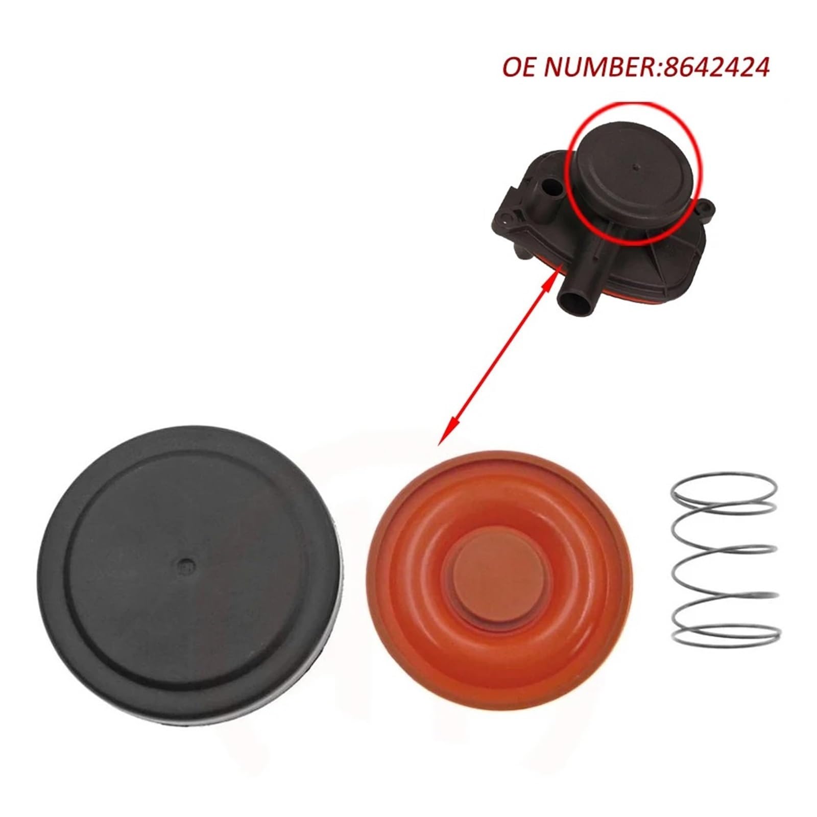 Adatto per VOLVO C30 C70 S40 S60 V50 V70 XC60 XC70 Kit di riparazione del tappo di copertura dello sfiato con membrana D5244T 8642424 PCV System Oil Separator