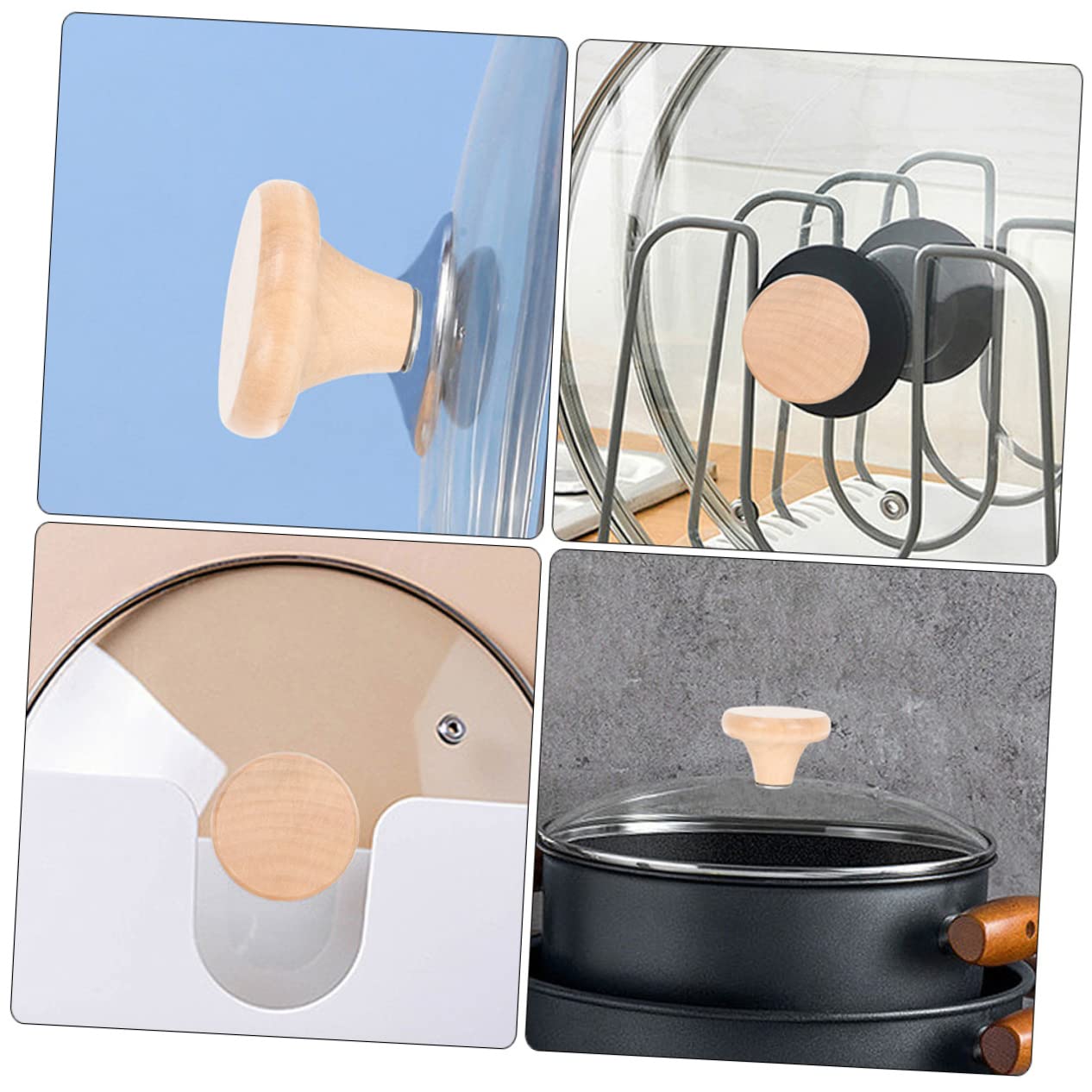 2 Boutons De Couvercle En Bois – Poignées Universelles Pour Casseroles Et Marmites (créatives Et Isolantes) - 3