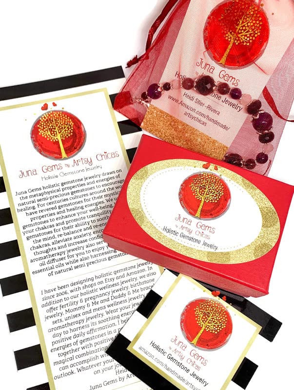 Miniatura 5 de MensUnisex Gemstone Warrior Wellness Bracelet for Positive EnergyStrengthCouragewith Natural Crystals Black Onyx, Smokey Quartz, Red Tigers