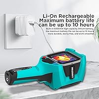 Vista 4 de Cámara térmica de 10800 píxeles, cámara dual de mano cámaras infrarrojas, pantalla LCD de 3.5 pulgadas IP65 impermeable recargable 6 paletas TR120