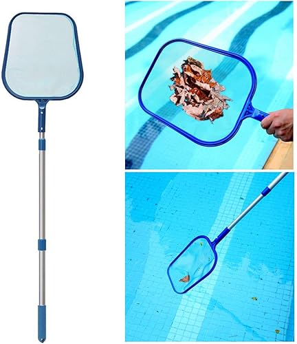 Miniatura 7 de GKanMore - Red para limpieza de piscina con barra telescópica de 14-41 pulgadas rastrillo de malla para limpieza de hojas para spa piscina