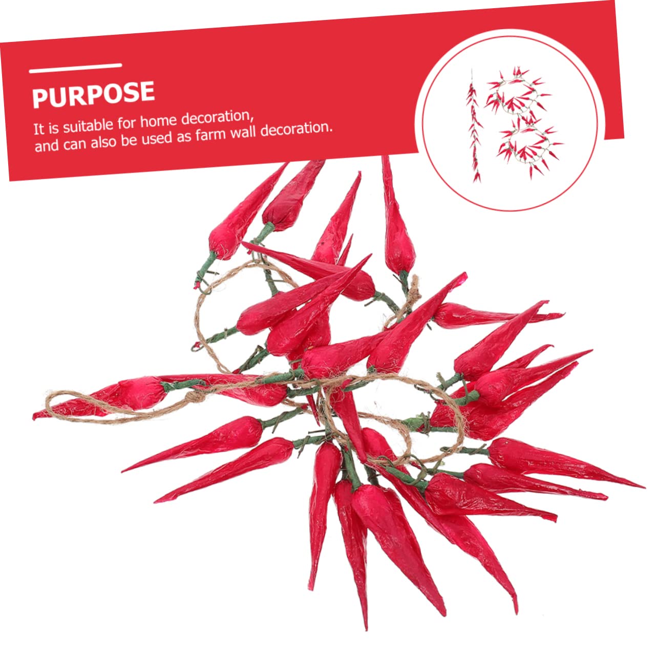 PRETYZOOM 15 Pz Spiedini di verdure simulati decorazione della parete della fattoria peperoncino artificiale pianta Decorazione fotografia verdure finte di simulazione Schiuma rosso