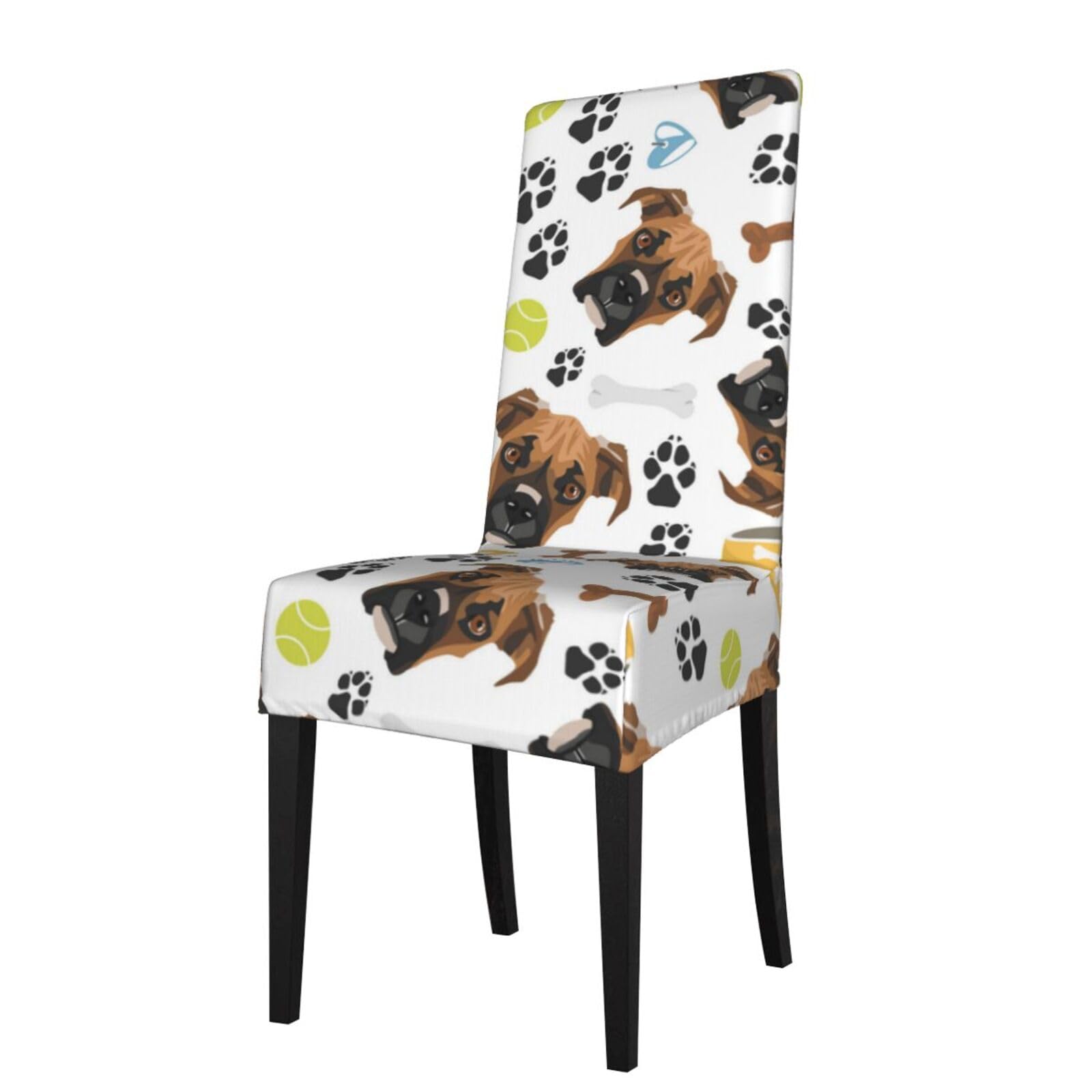 Lkymoh As Picture Smiling Dog Boxer, Chair Covers Stretch Chair Slipcovers For Dining Room, For Party Pet Protection Universal Fit Soft Polyester