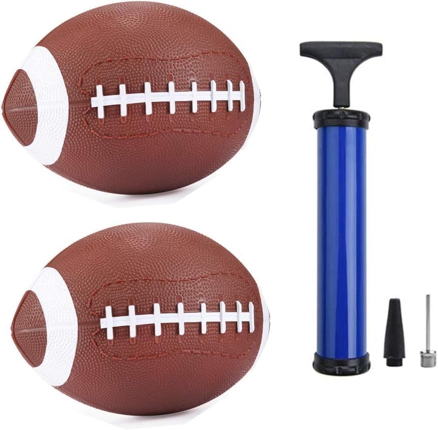 YAPASPT 2 Pack Kids Footballs,American Footballs 7.5" Ball for Kids,Mini Handheld, Bouncy and Soft Water Beach Ball - Come Deflated - Image 3