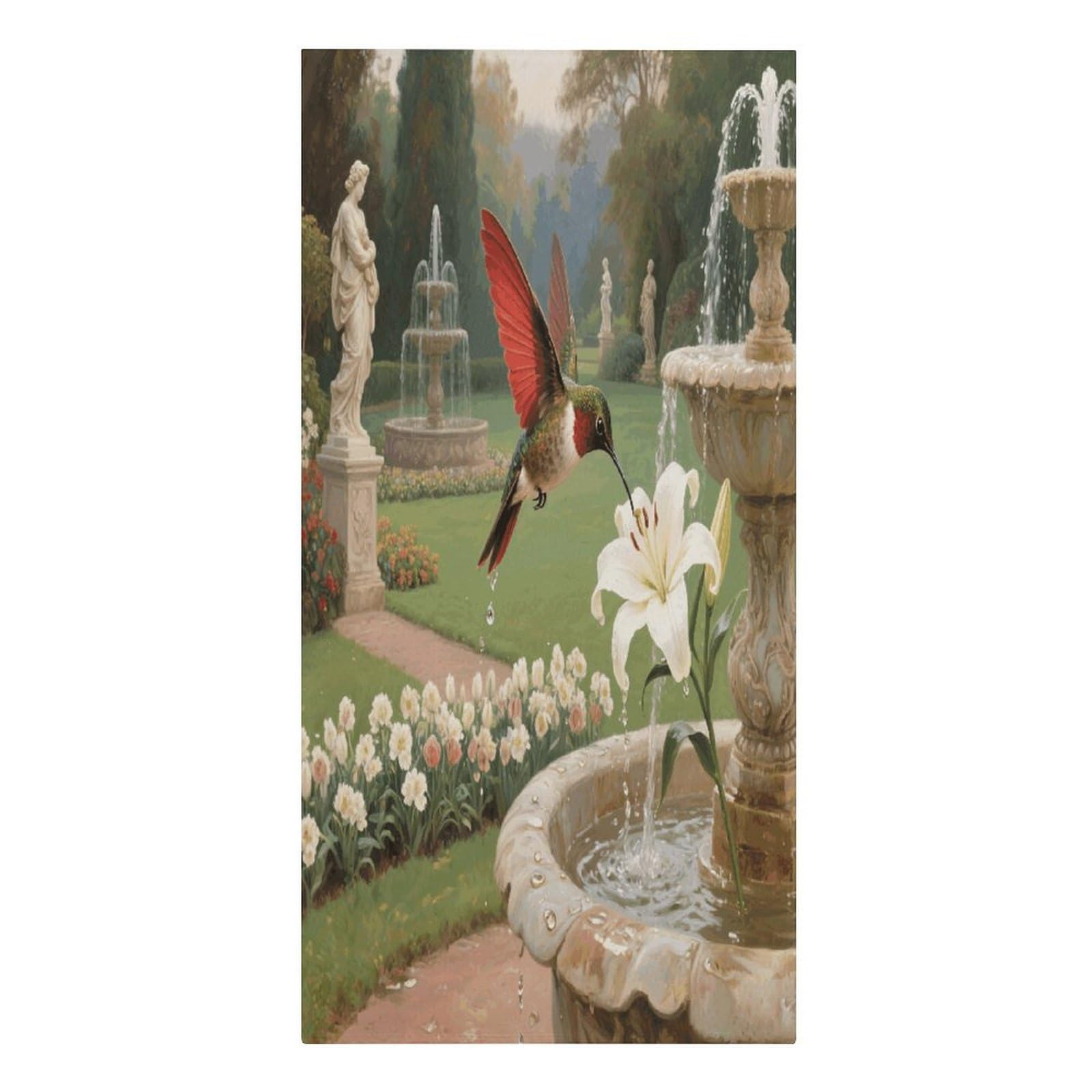 VstaDank Hummingbird Garden Beach Towel Vacation Essentials Sand Free Soft Quick Dry Swim Towels 61"x30" Modern Extra Large Towels Lightweight Microfiber Beach Towel for Swimming Pool