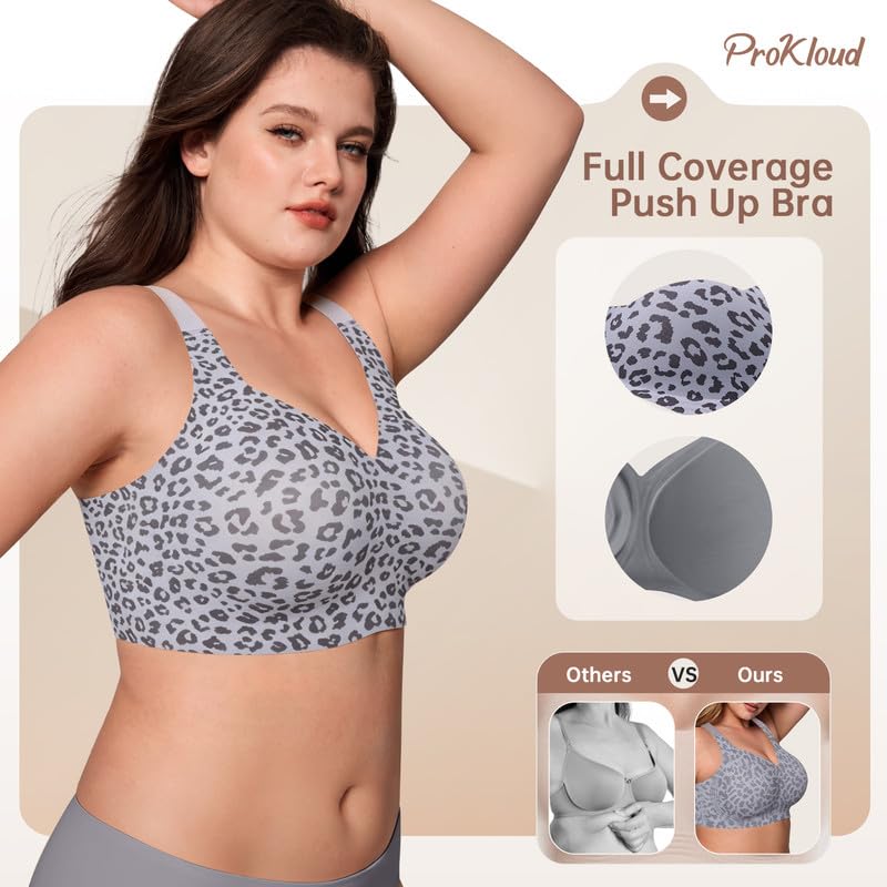 Image of ProKloud Jelly Bras for Women No Underwire Wireless Bra with Support and Lift Full Coverage Plus Size Comfy Seamless Bra