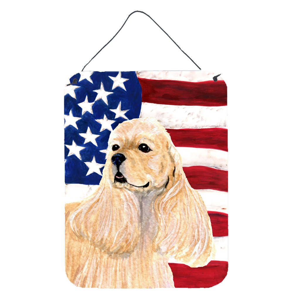 Drapeau américain Cocker suspendre mural Caroline S Treasures décoration extérieure 40x30 cm