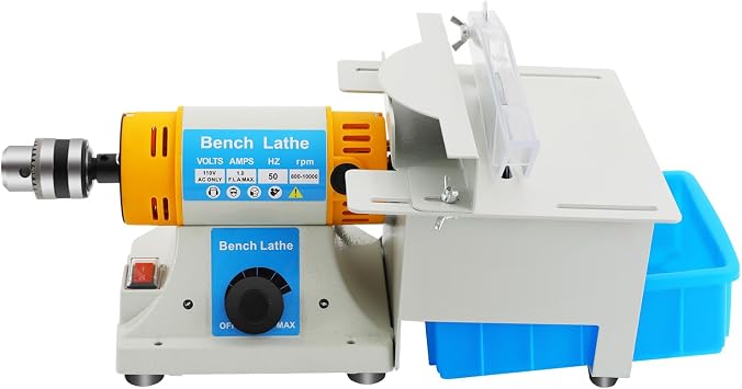 Jewelry Rock Polishing, 320W 110V Desktop Multi-Function Grinder Jewelry Gem Polishing Grinding Buffer Machine Mini Bench Lathe Tool Kit For Grinding Polishing Drilling Jade Wood Beeswax