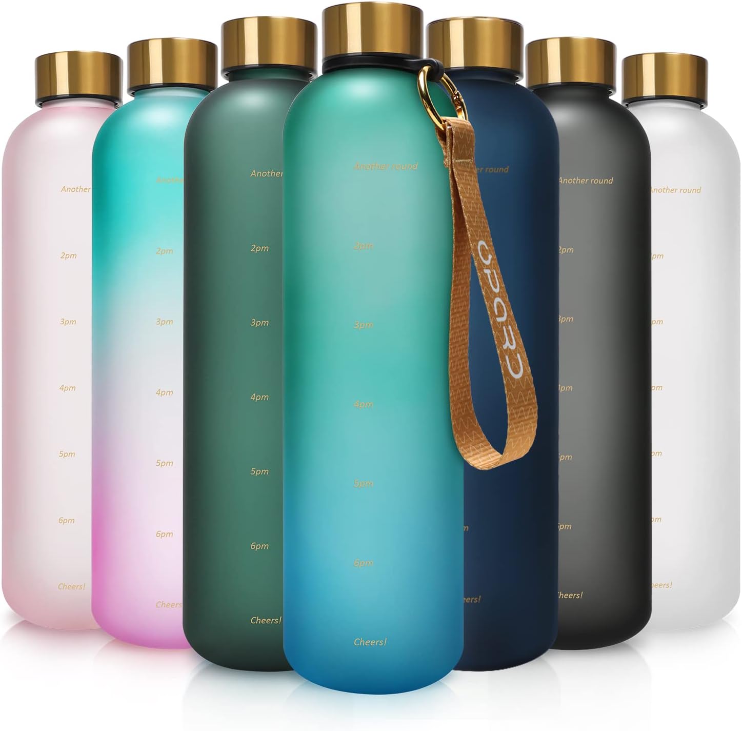 Opard27oz/32oz Motivational Water Bottle with Time Marker to Drink, Reusable Plastic Bottle with BPA Free Tritan for Gym and Sports