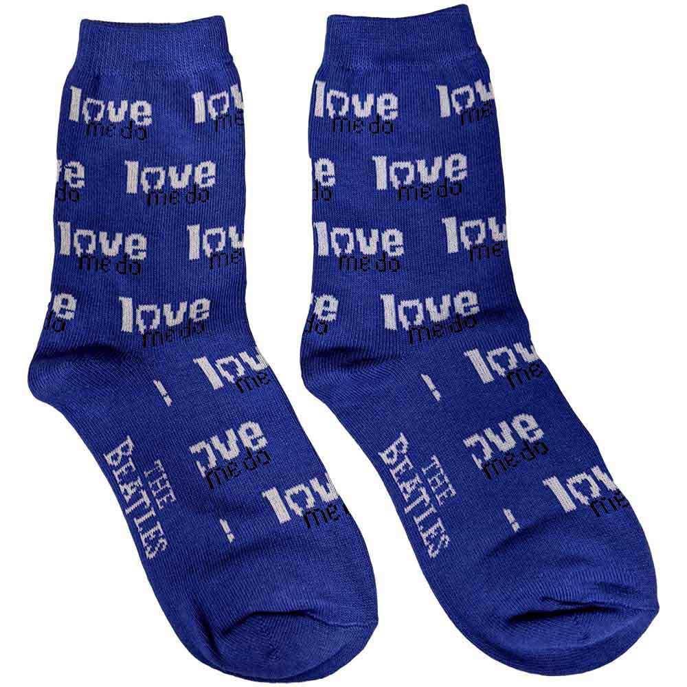 The Beatles Blue Cotton Blend Ankle Socks One Size