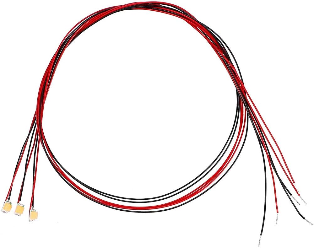 uxcell 3pcs Prewired 0805 Warm White Surface Mounted Devices LED Light