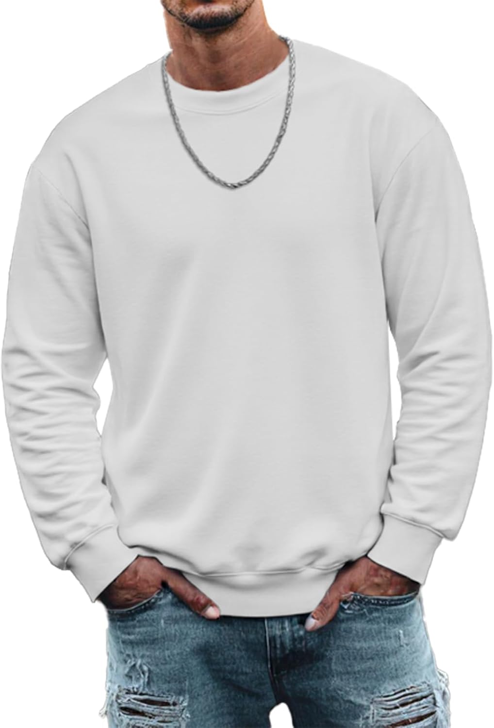 domirica Crewneck Sweatshirt Men Vintage Hip-Hop Street Style Funny Long Sleeve Casual Pullover Loose Fit Fall Basic Clothes