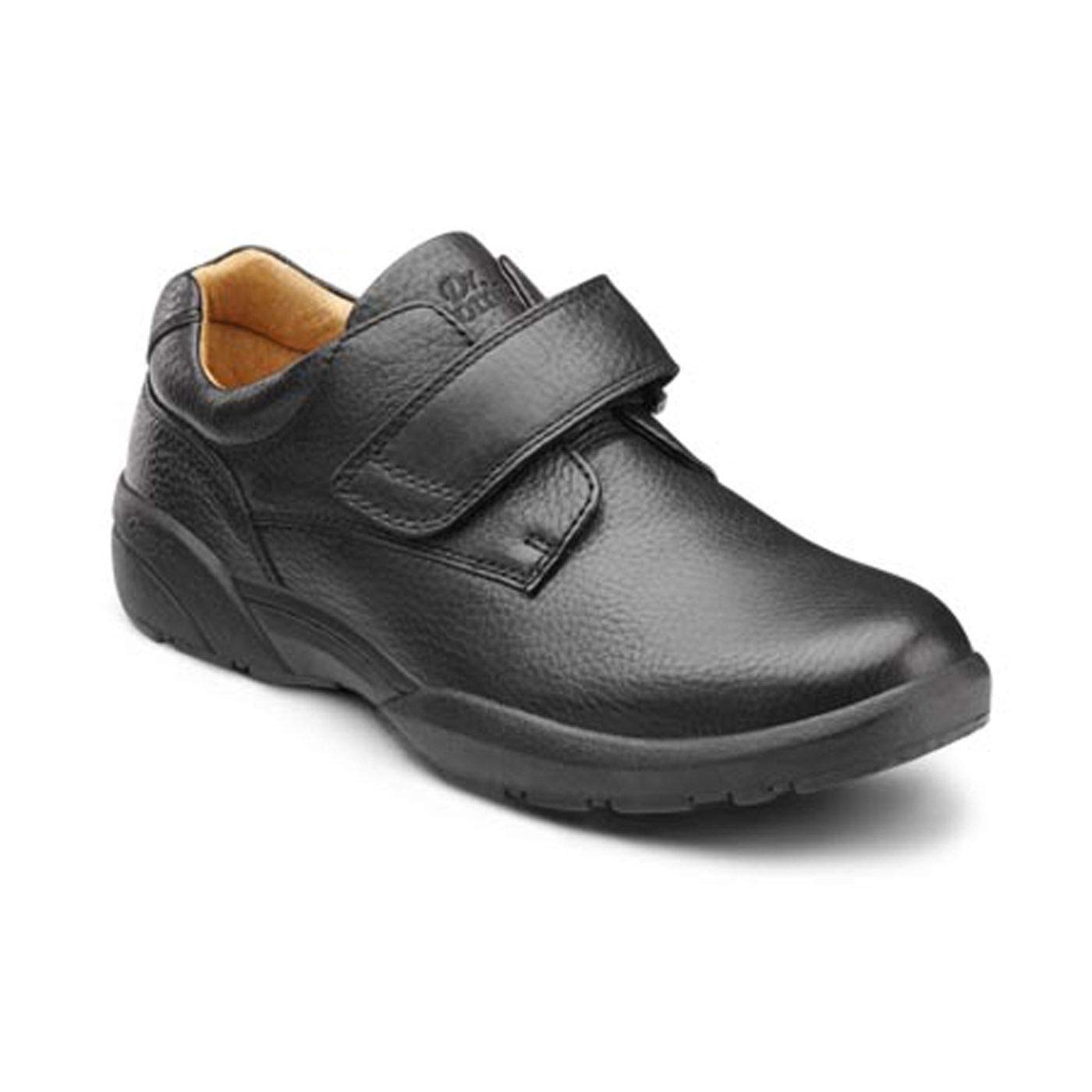 Dr. Comfort William Black Diabetic Shoes for Men-Easy Off with Removable Shoe Insole-Everyday Office Wear Shoes