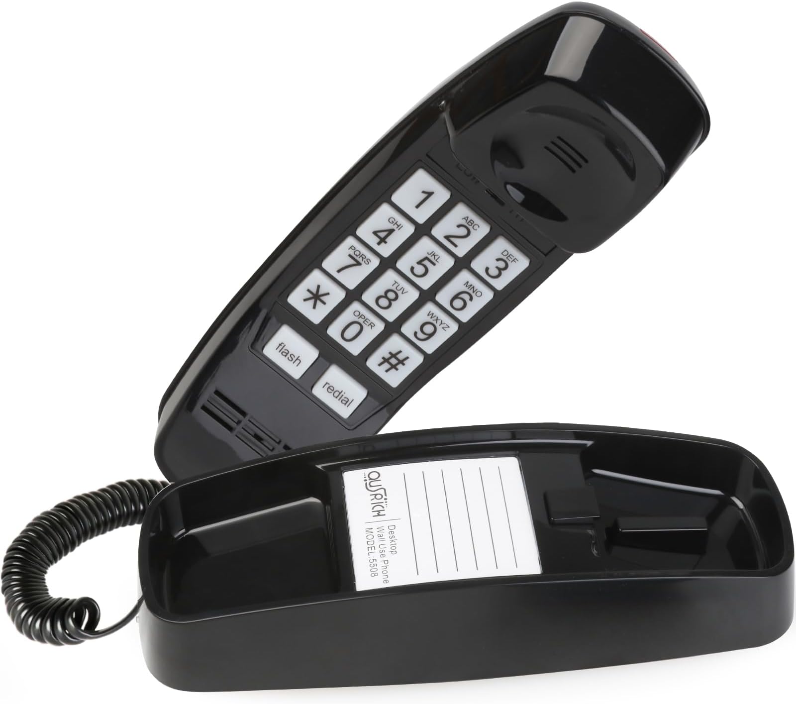AT&T 210 Basic Trimline Corded Phone, No AC Power Required
