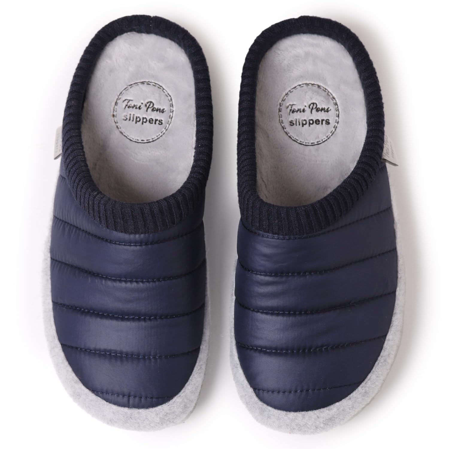 TONI PONS MORA-TK - Zapatilla de casa para mujer tipo zueco hecha en tejido acolchado y fieltro.