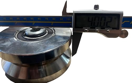 JM Steel 4" Rueda sólida V-Groove cromada. para puerta corredera V-Track. Capacidad de carga 2500 libras.