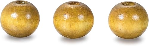 Miniatura 8 de Cuentas de madera de 0.394 in para la fabricación de joyas, 300 cuentas redondas de madera de color negro y dorado y plateado, cuentas sueltas de