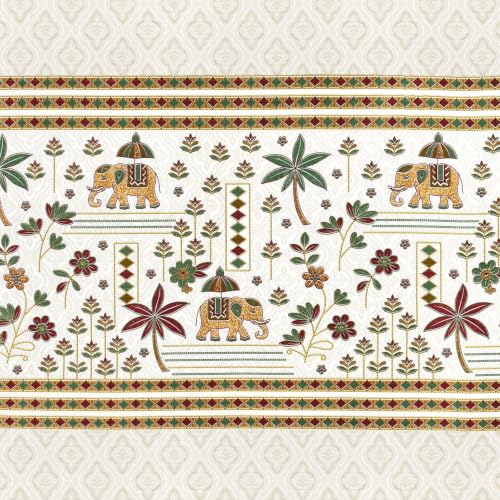 Image of 240 TC 100% Cotton Bedsheet for Double Bed King Size with 2 Pillow Covers | Breathable & Super Soft Rajasthani Sanganeri Jaipuri Printed Bed Sheet -100 * 108 Inches (Jaipuri Elephant 3)