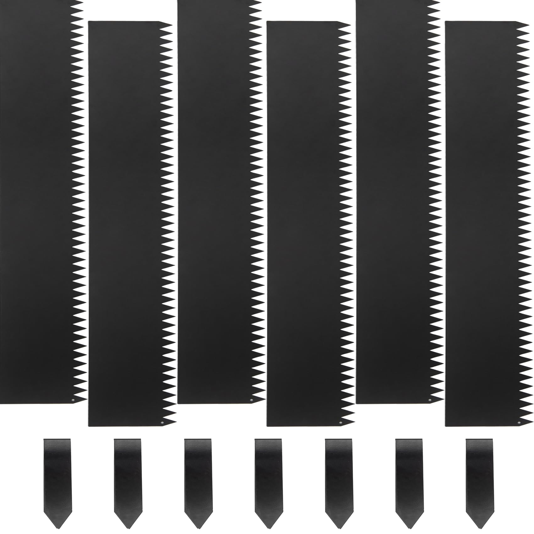 Steel Landscape Edging 40" Lx6 H, 6pcs Metal Landscape Edging with 7 Stakes, 20Ft Easy-to-Install Garden Edging for Flexible Bend, No-Dig Lawn Edging Border for Yard Pathway Forestry, Black