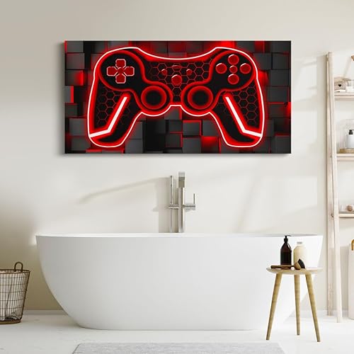 Miniatura 5 de Feelyou Lienzo decorativo para pared de sala de estar, de 19 x 38 pulgadas, color rojo y negro, grande, impresión en lienzo degradado, pintura de