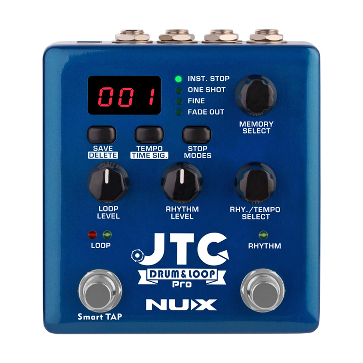 Nux JTC Drum and Loop Pro Dual Switch Pédale d'effet pour guitare et basse + bloc d'alimentation Keepdrum