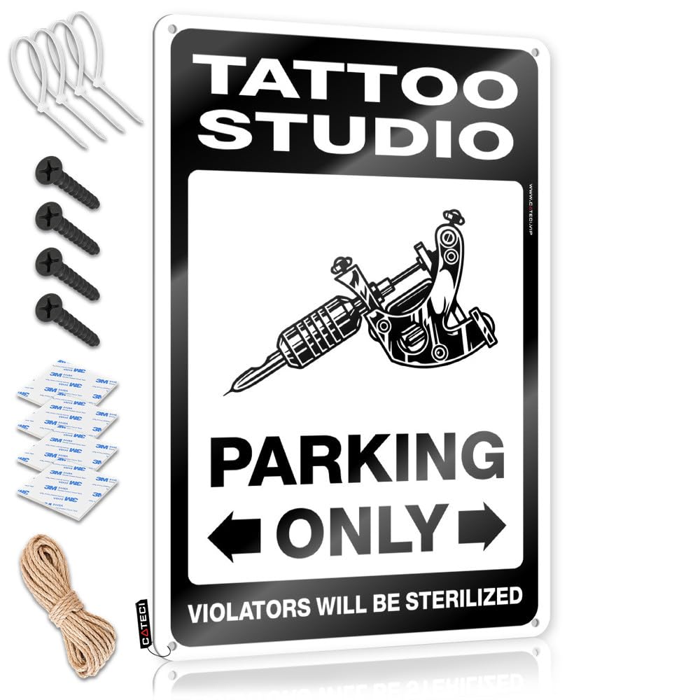 Decor Girly Custom Tin Sign, Soft Bath Fade Resistant Tattoo Studio Parking Only For Home Kitchen | Sleek Vintage Decor For Saloon Party(20X30CM)